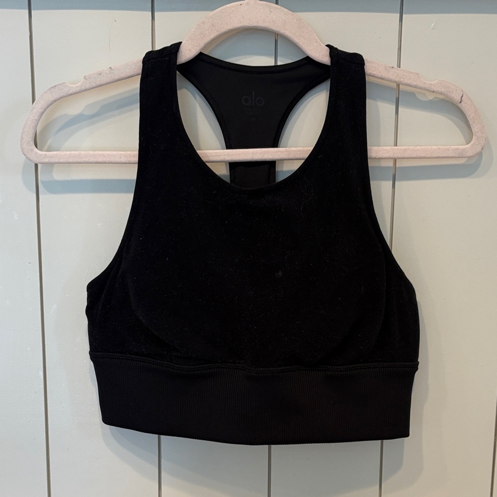 ALO Yoga Black Racerback Sports Bra